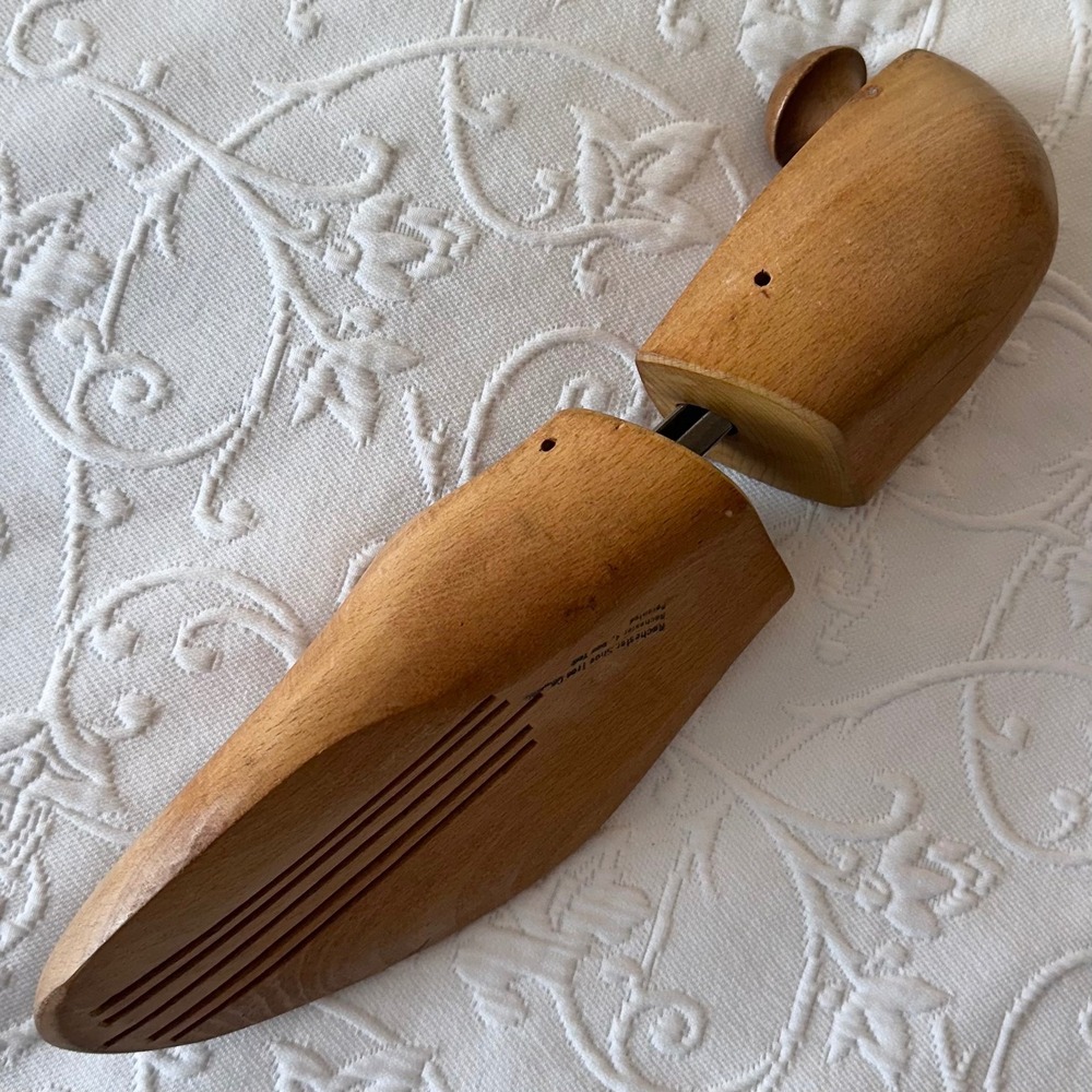 Vintage 40s-50s Rochester Wood Shoe Trees Mens Large Adjustable Pair - Picture 6 of 10